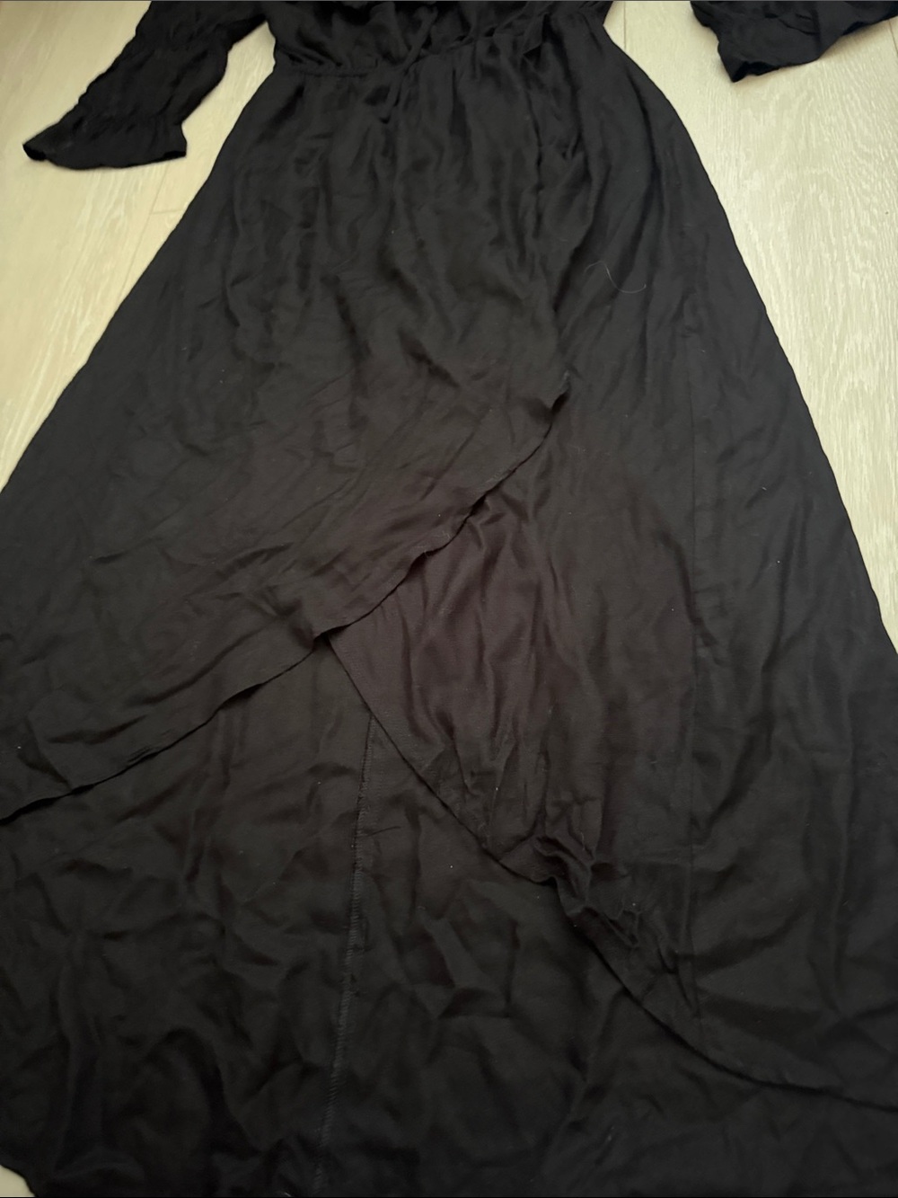 Elan Black Off-Shoulder Maxi Dress with Ruffle Sleeves - Picture 3 of 7